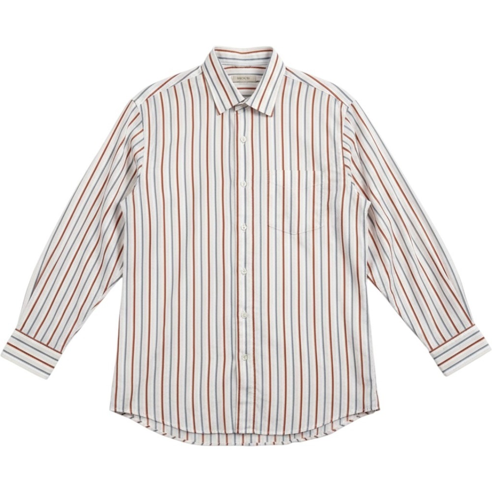Tommy Bahama Mens 100% Cotton Striped Dress Shirt XL Long Sleeves Flip Cuff